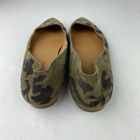 Lucky Brand Womens 8.5 Bethysa Leather Camo Almond Toe Flats Slip On - Picture 2 of 6